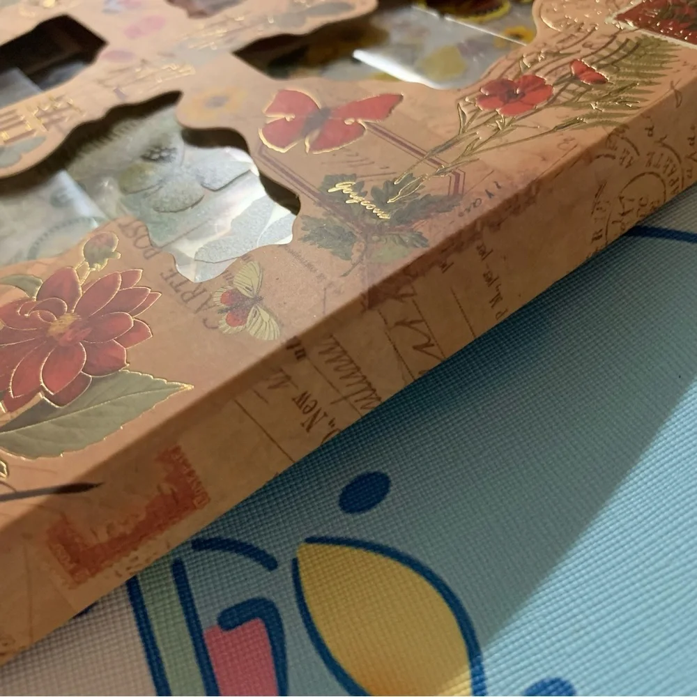Set of 100 Small Sheets of Vintage Style Stickers